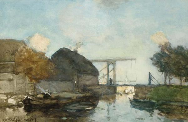 A Canal Scene by Jan Hendrik Weissenbruch