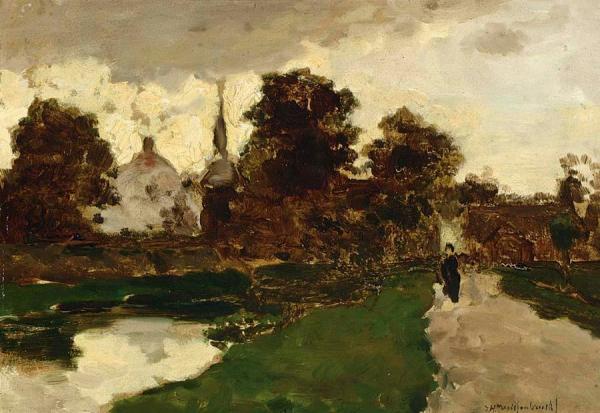 A Figure On A Path Near Noorden by Jan Hendrik Weissenbruch