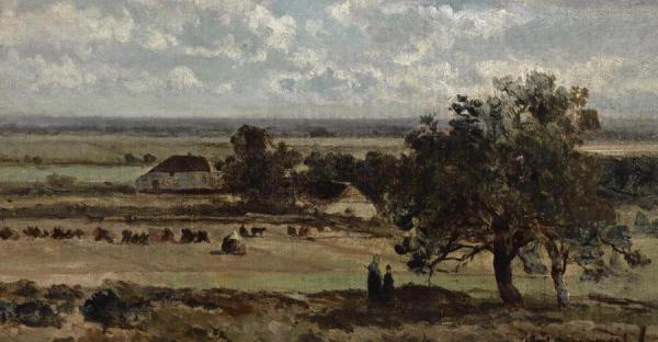 Figures In A Panoramic Landscape by Jan Hendrik Weissenbruch