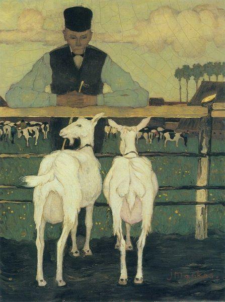 Farmer With Goats by Jan Mankes