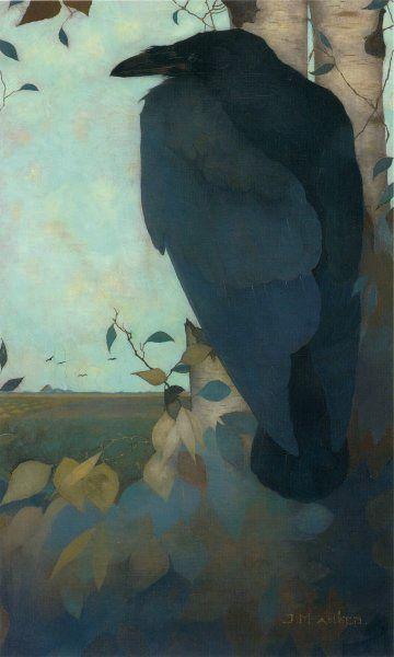Jan Mankes Raven On A Birch Tree
