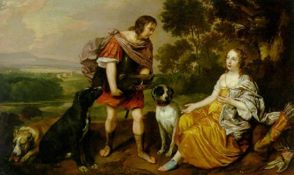 Portrait Of A Young Man And Lady As Meleager And Atalanta by Jan Mijtens