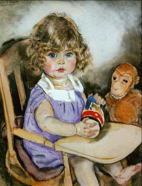 Girl With A Toy by Jan Sluyters Oil Painting Reproductions