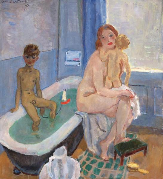 Rob And Liesje In The Bathing Room by Jan Sluyters