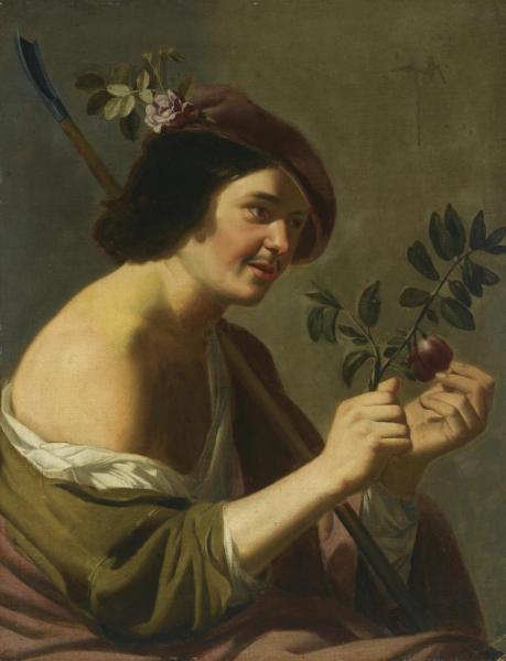 A Shepherd Wearing A Baret by Jan Van Bijlert