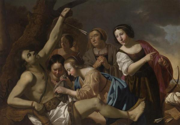 Saint Sebastian Attended By St Irene by Jan Van Bijlert