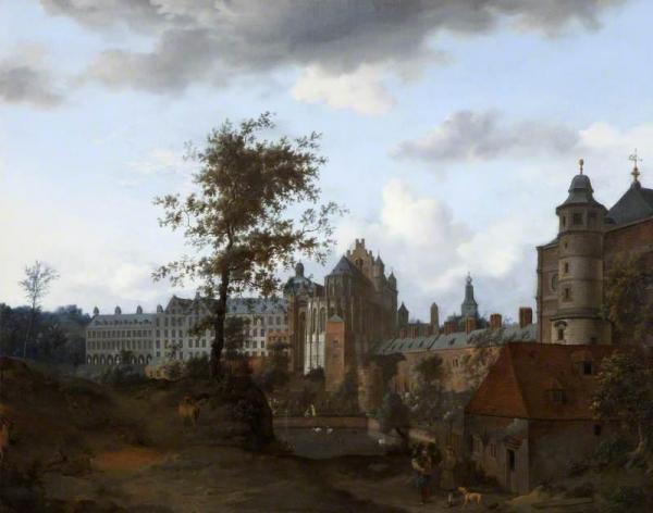 A View Of The Palace Of The Dukes Of Brabant, Brussels by Jan Van Der Heyden