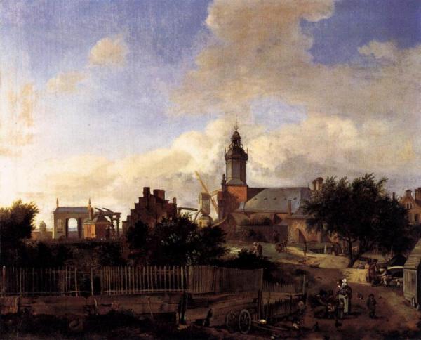 Amsterdam: Street Before Haarlem Tower by Jan Van Der Heyden