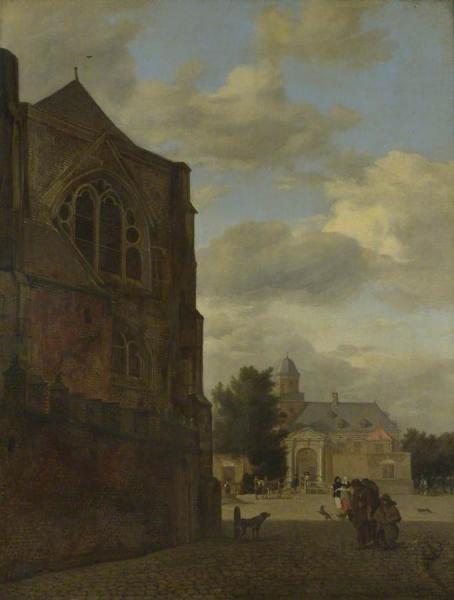 An Imaginary View Of Nijenrode Castle And The Sacristy Of Utrecht Cathedral by Jan Van Der Heyden