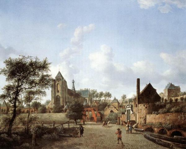 Approach To The Town Of Veere by Jan Van Der Heyden