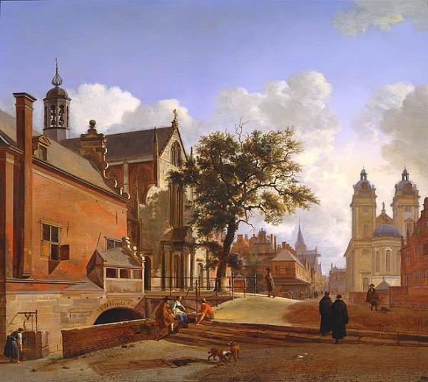 Church Of Jesus Landscape by Jan Van Der Heyden Oil Painting Reproductions