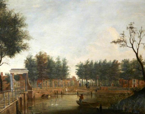 Street Scene In Holland by Jan Van Der Heyden