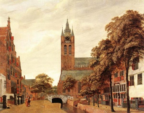 View Of Delft With Old Church by Jan Van Der Heyden Oil Painting Reproductions