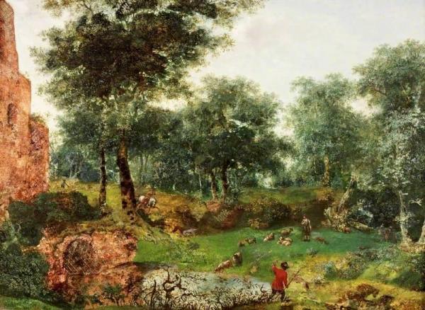 Wooded Landscape by Jan Van Der Heyden
