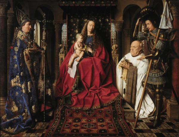 The Virgin And Child With Canon Van Der Paele, 1436 by Jan Van Eyck Oil Painting Reproductions