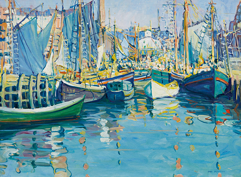 Boats In Harbor, Gloucester, 1916 by Jane Peterson