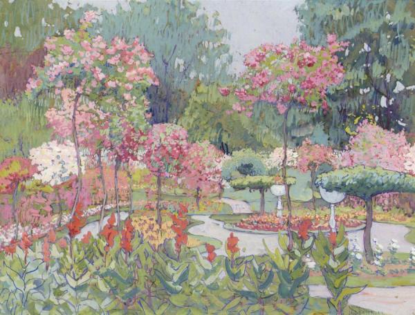 Alice Delamars Rose Garden by Jane Peterson Oil Painting Reproductions