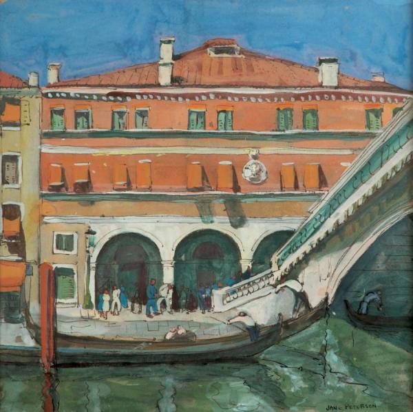 At The Foot Of The Rialto Bridge,venice by Jane Peterson Oil Painting Reproductions