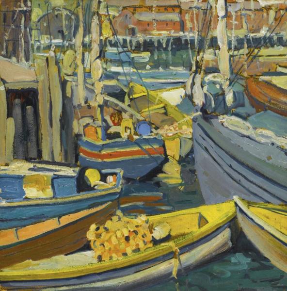 Boats At Harbor by Jane Peterson Oil Painting Reproductions