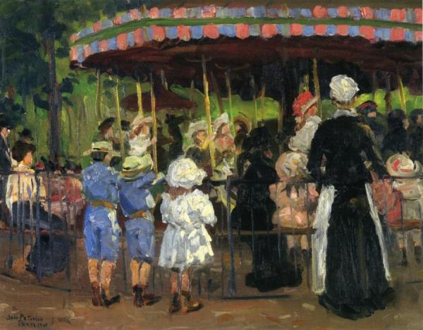 Carousel In Paris by Jane Peterson Oil Painting Reproductions