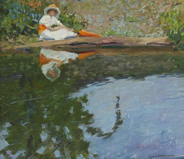 Jane Peterson Lady By A Lake