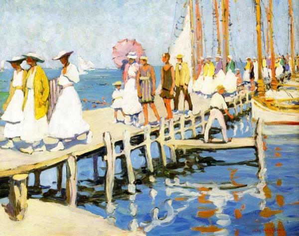 Jane Peterson On The Pier, Edgartown