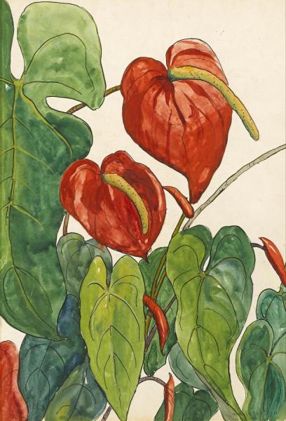 Red Lilies by Jane Peterson Oil Painting Reproductions