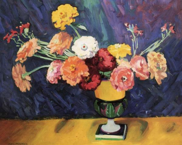 Still Life With Zinias by Jane Peterson Oil Painting Reproductions