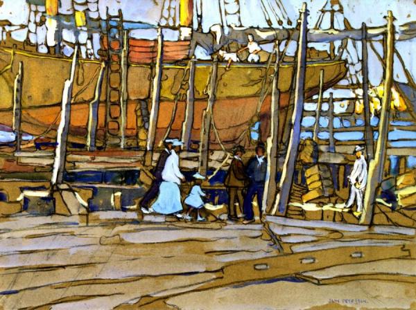 The Dry Dock by Jane Peterson Oil Painting Reproductions