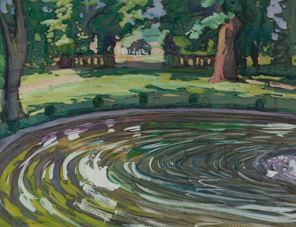 The Garden Pool by Jane Peterson Oil Painting Reproductions