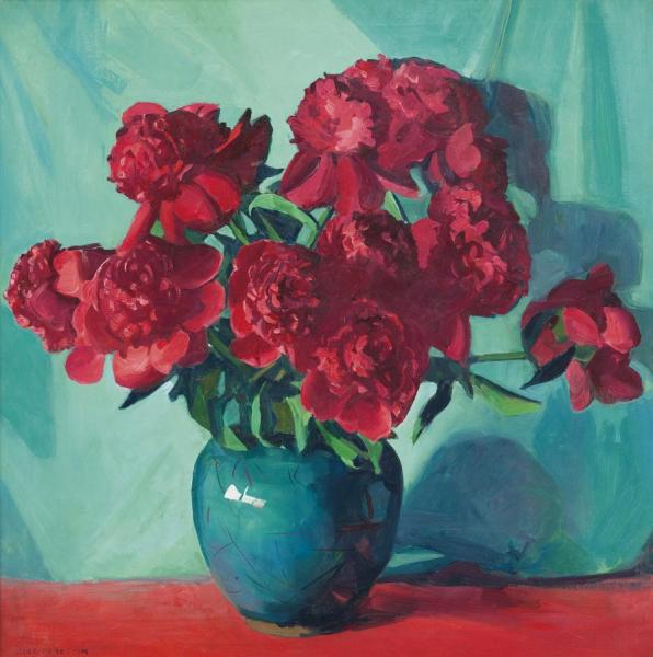 The Red Peonies by Jane Peterson Oil Painting Reproductions