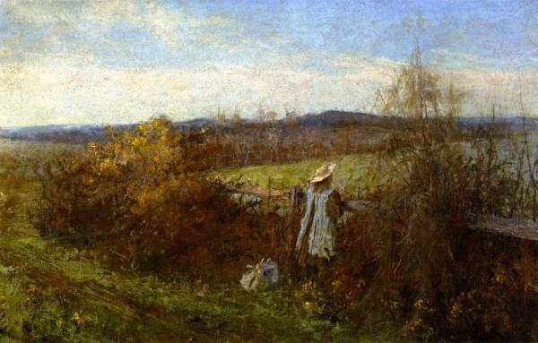 Jane Sutherland Girl At A Fence