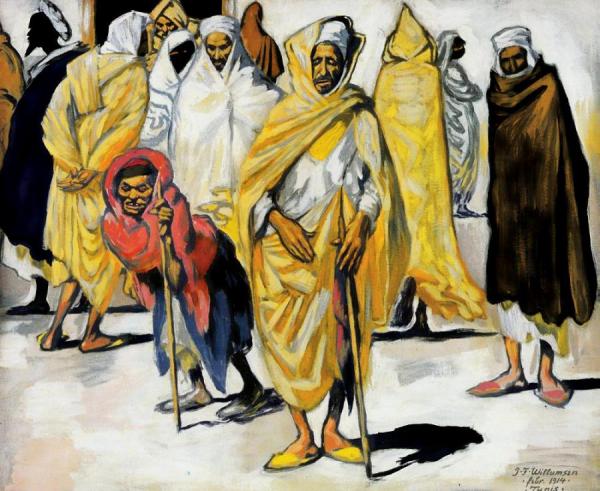 Arabs. The Beggar-woman Votma, Tunis by Jans Ferdinand Willumsen Oil Painting Reproductions