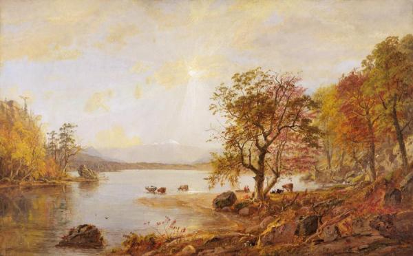 Mount Washington From Lake Sebago by Jasper Francis Cropsey
