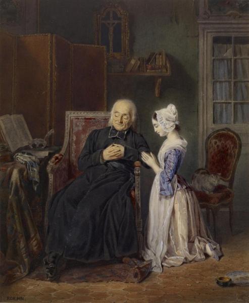 Interior Scene by Jean Alphonse Roehn