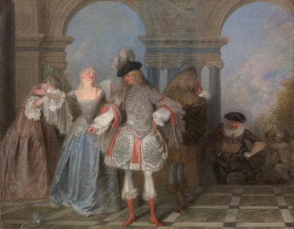 French Players by Jean-antoine Watteau