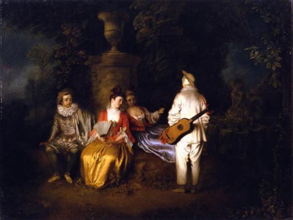 Party Of Four by Jean-antoine Watteau