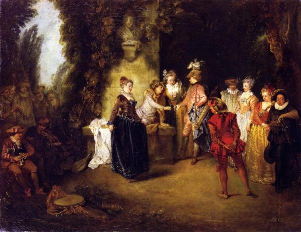 The French Theater by Jean-antoine Watteau Oil Painting Reproductions