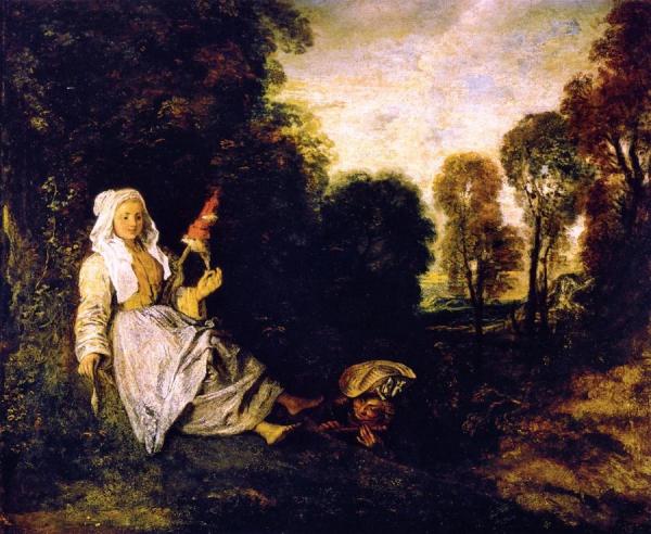 The Indiscreet Man by Jean-antoine Watteau