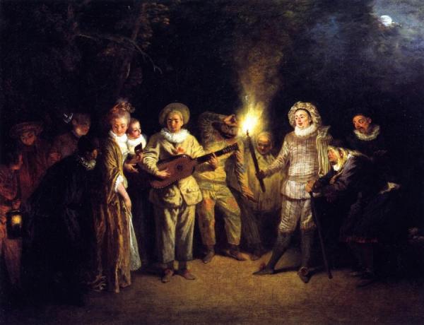 The Italian Theater by Jean-antoine Watteau