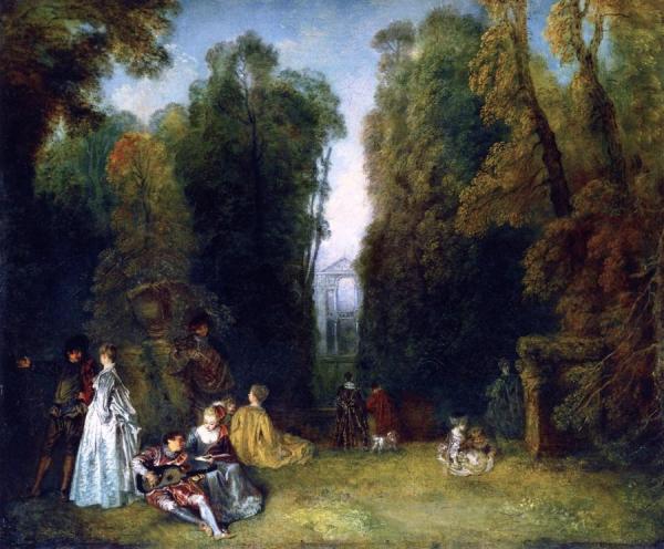 The Perspective by Jean-antoine Watteau Oil Painting Reproductions