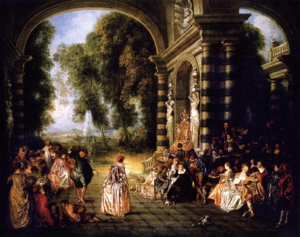 The Pleasures Of The Ball by Jean-antoine Watteau