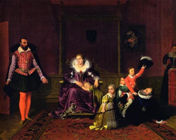 Henri Iv Playing With His Children by Jean Auguste Dominique Ingres