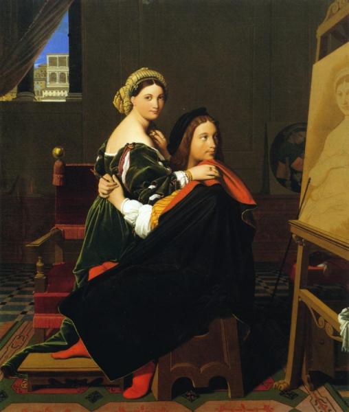 Raphael And La Fornarina by Jean Auguste Dominique Ingres