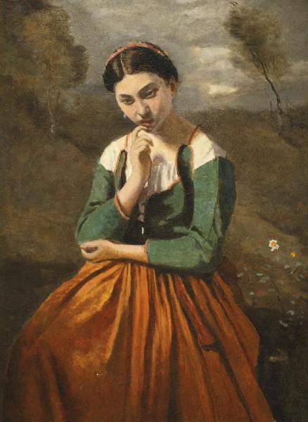 La Meditation by Jean-baptiste-camille Corot
