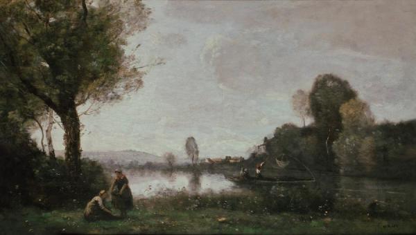 Seine Landscape Near Chatou by Jean-baptiste-camille Corot