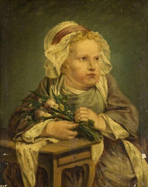 A Child With A Bunch Of Flowers by Jean-baptiste Greuze