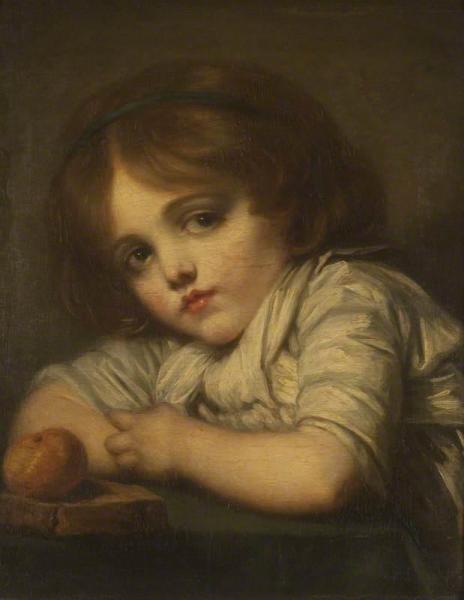 A Child With An Apple by Jean-baptiste Greuze