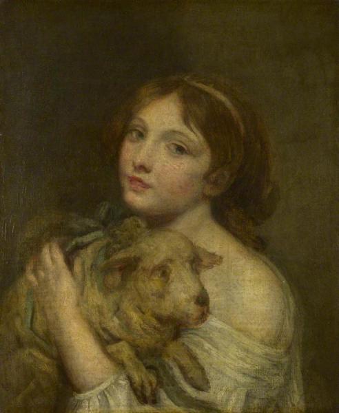 A Girl With A Lamb by Jean-baptiste Greuze