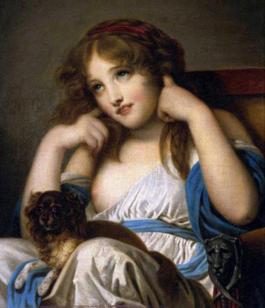 Jean-baptiste Greuze A Young Child With A Spaniel